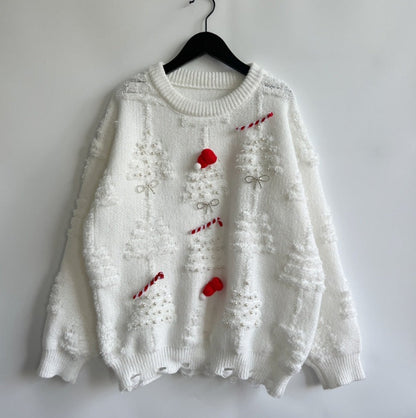 Women's Festive Christmas Sweaters with 3D Motifs