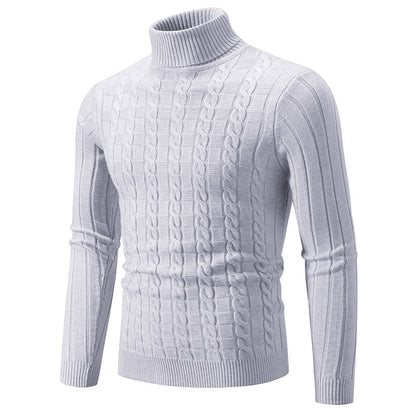 Herren Strickpullover Hochgeschlossen Zopf Muster Klassisch - IdealeKleiden