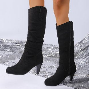 Women's High Heel Over-the-Knee Boots Elegant Black