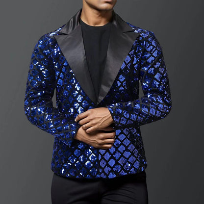 Men's Evening Suit Glitter Blazer Luxury Sequin Design