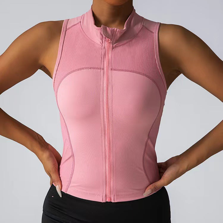 Women's Elegant Fitness Top with Zipper