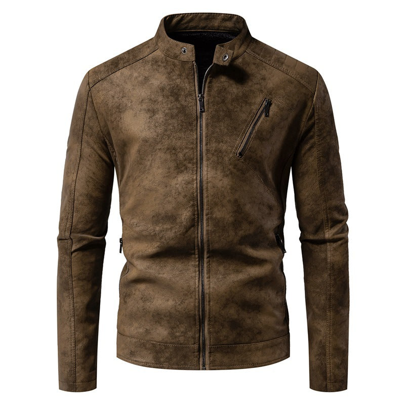 Men's Leather Jacket Biker Style Modern