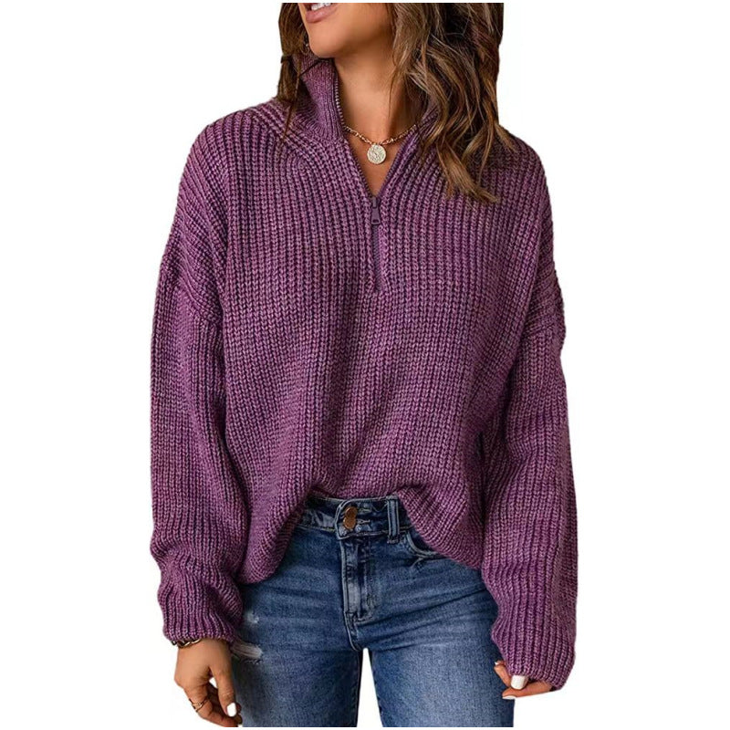 Women's Pullover Short Zipper Elegant