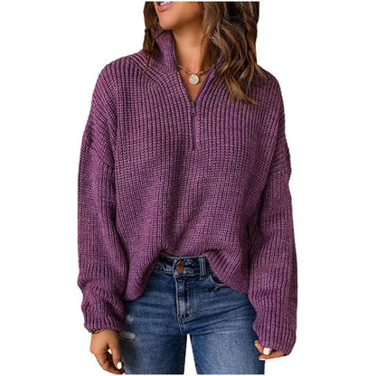 Women's Pullover Short Zipper Elegant