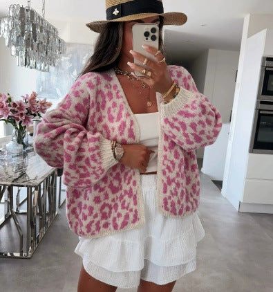 Women's Cardigan Leopard Print Trendy Style
