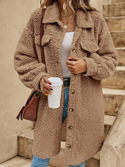 Soft Sherpa Coat Plus Size