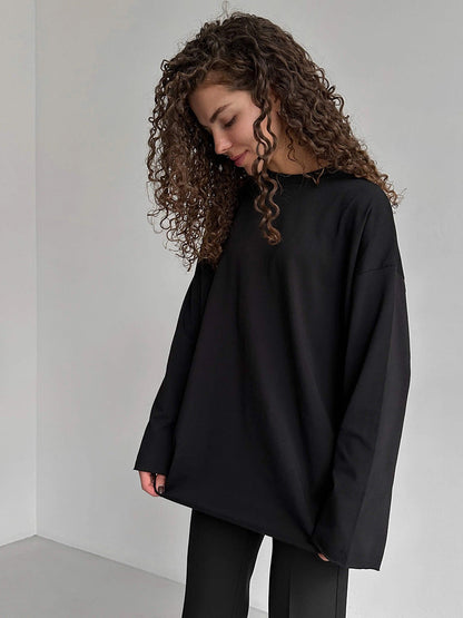 Women's Oversized Long-Sleeve Shirt High-Quality Modern