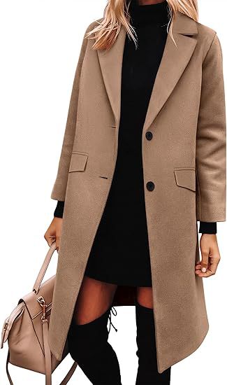 Women's Elegant Long Wool Trench Coat Classic