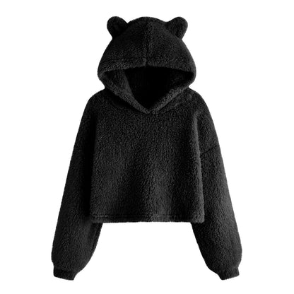 Soft Women's Hoodie with Bear Ears Cuddly Sweatshirt