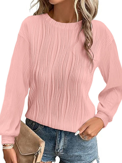 Women's Pleated Long-Sleeved Elegant Sweater