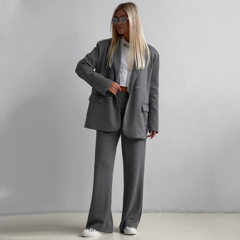 Women's Two-Piece Set Oversized Blazer Trousers Modern Chic