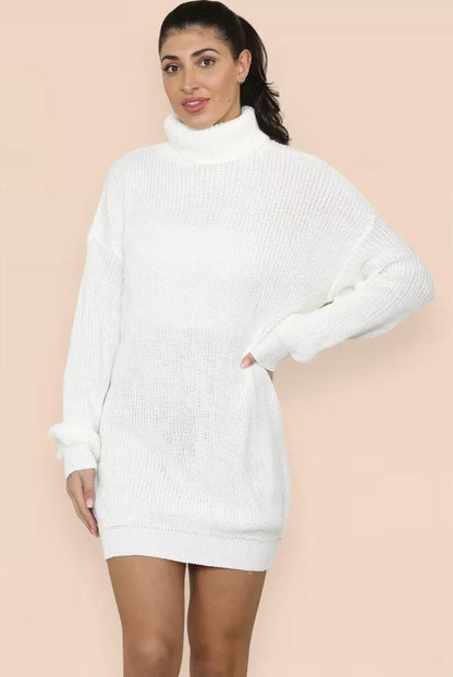 Women's Knitted High-Neck Elegant Dress