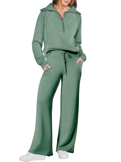 Women's Sporty Two-Piece Set Soft Comfortable High-Neck