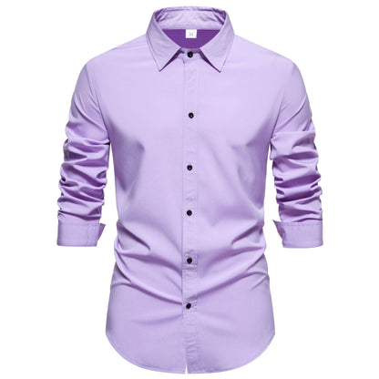 Men's Long-Sleeved Cotton Shirt Modern Fit
