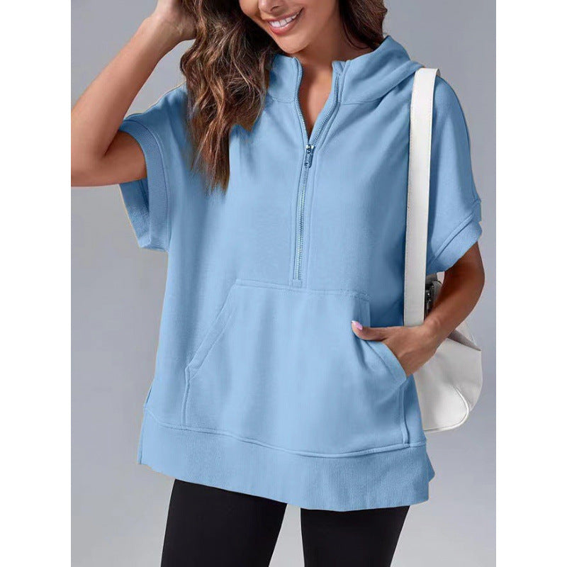 Women's Hooded Sweatshirt Casual With Pockets And Zipper