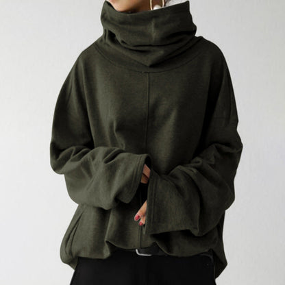 Trendy Solid Color Turtleneck Sweater