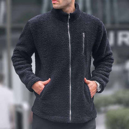 Men's Fleece Jacket Warm Practical Zipper