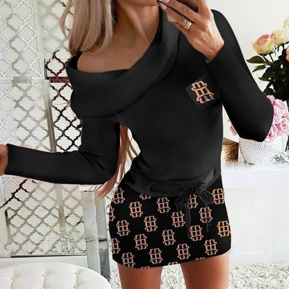 Damen Minikleid Elegant Asymmetrisch Ausschnitt
