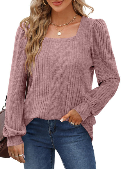 Fashionable Women's Pullover Textured Ribbed Pattern