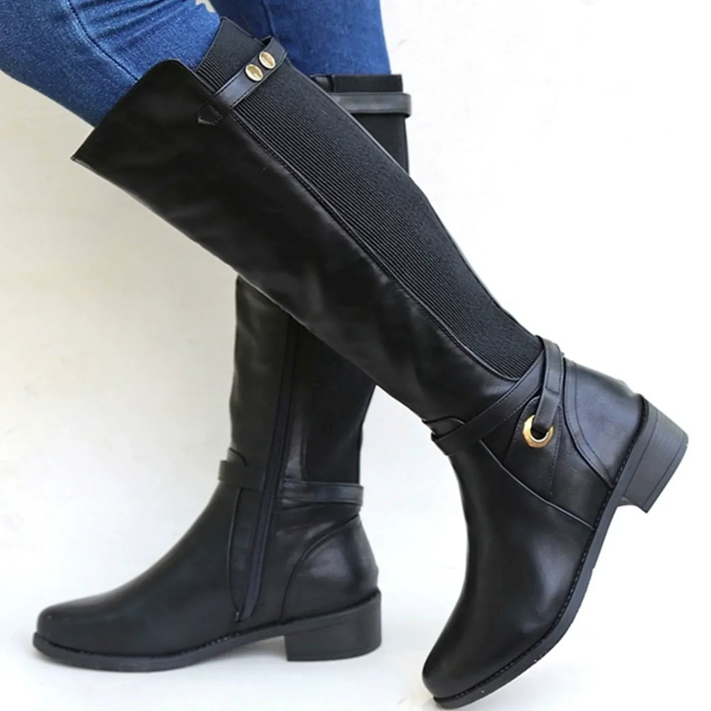 Knee-High Boots for Women Slim Fit Laces