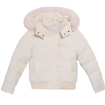 Women's Elegant Winter Jacket With Detachable Fur Collar