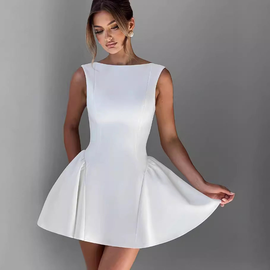 Women's Dress Party Elegant Neckline Swing Skirt