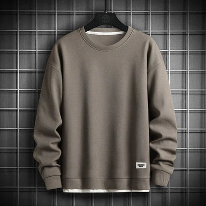 Waffle Knit Round Neck Soft Sweater