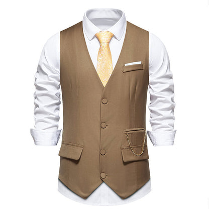 Men's Elegant Modern Suit Vest with Pockets