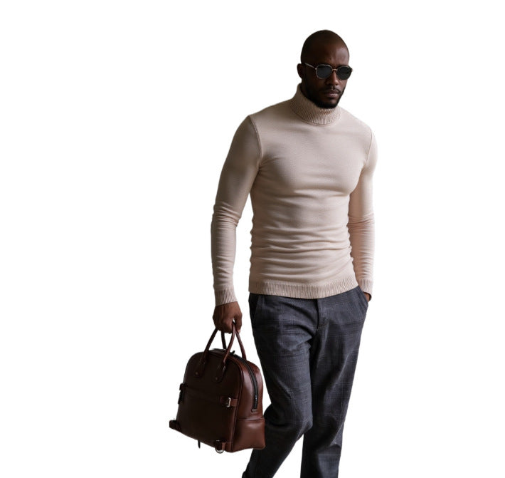 Men's Turtleneck Sweater Finely Structured Elegant Design