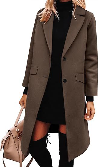 Women's Elegant Long Wool Trench Coat Classic