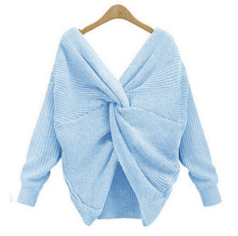 Women's Elegant V-Neck Knitted Sweater
