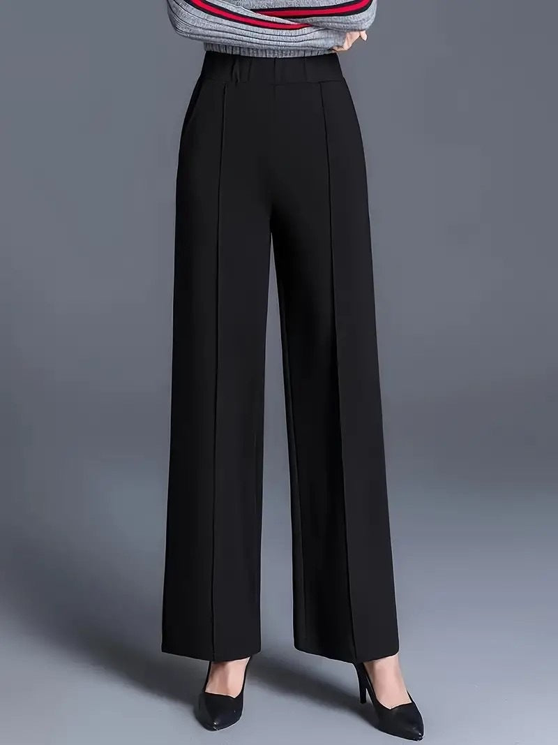 Women's High-Waist Elegant Creased Trousers