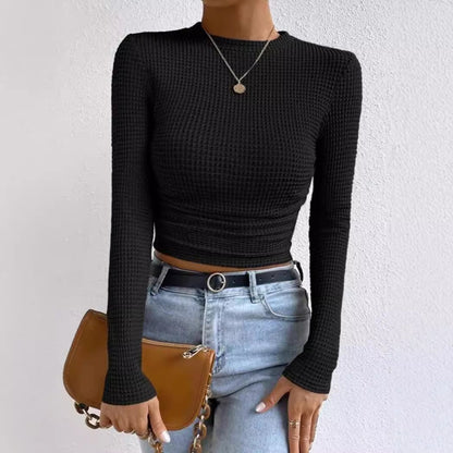 Slim Fit Damen T-Shirt mit Rüschentasche