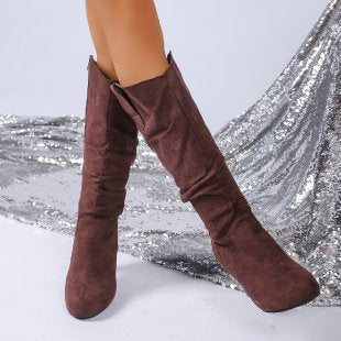 Women's High Heel Over-the-Knee Boots Elegant Black