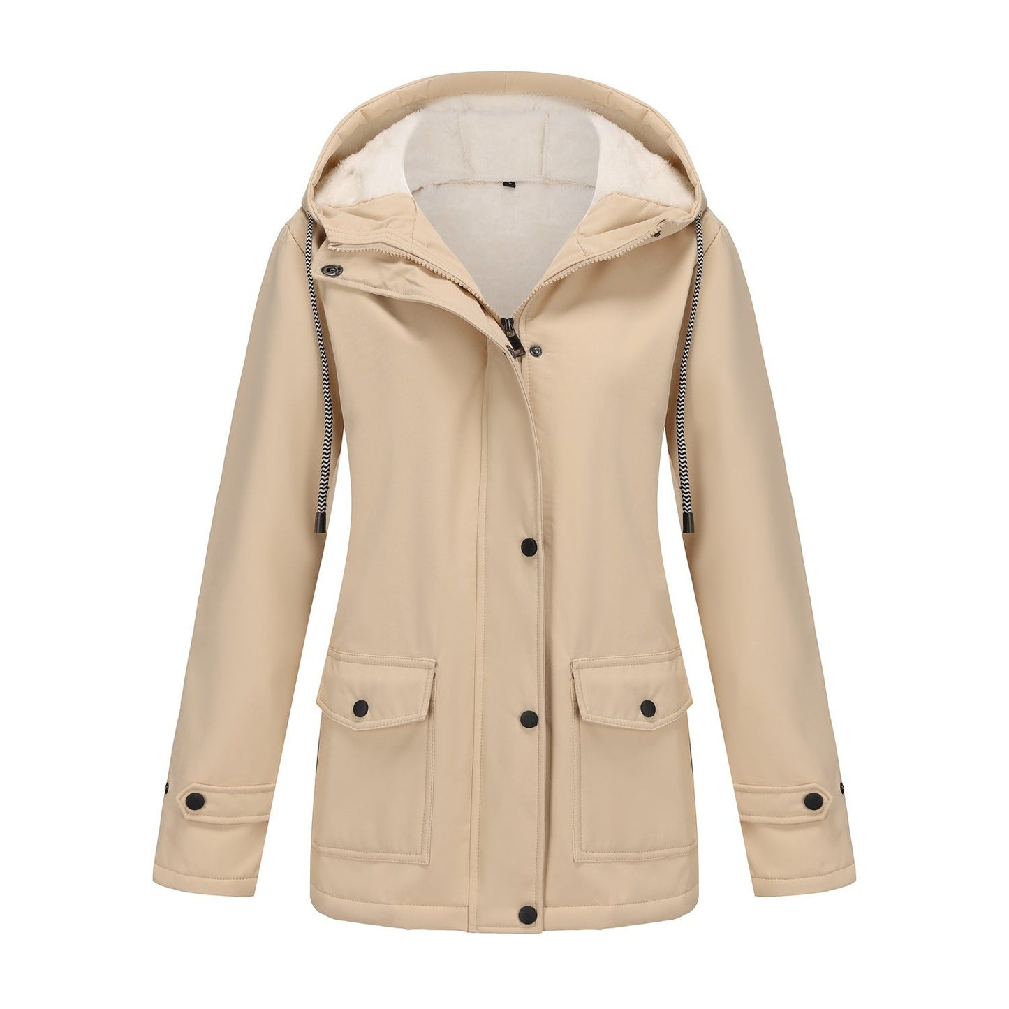 Women's Winter Jacket Warm Fleece Hooded Outdoor