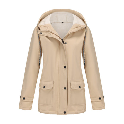 Women's Winter Jacket Warm Fleece Hooded Outdoor