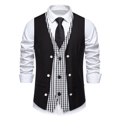 Men's Suit Vest Elegant Contrast Interior