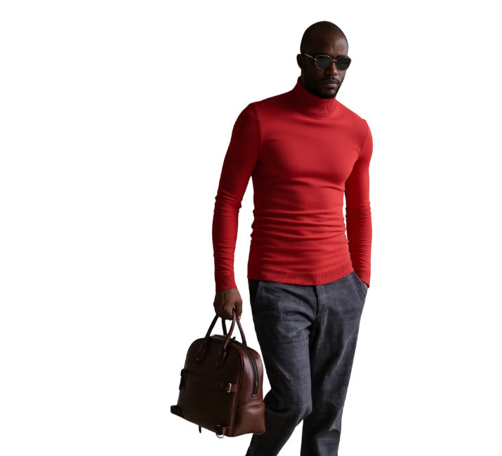 Men's Turtleneck Sweater Finely Structured Elegant Design