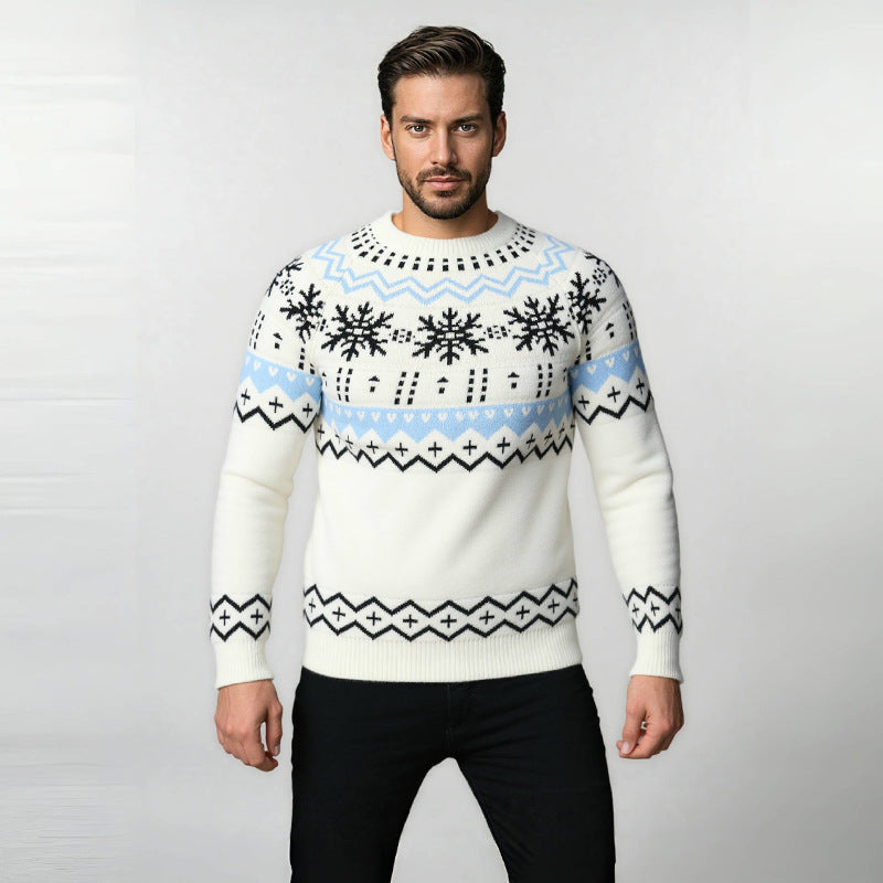 Men's Soft Wool Sweater Nordic Pattern