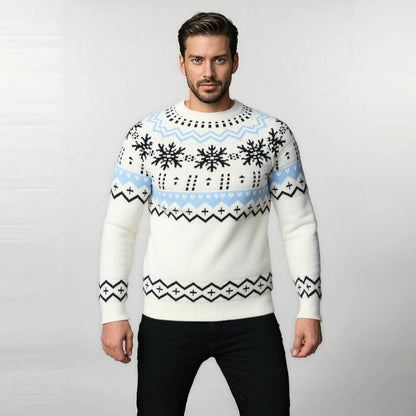 Men's Soft Wool Sweater Nordic Pattern