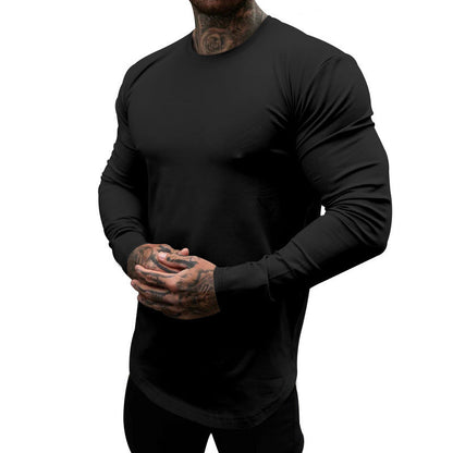 Men's Long-Sleeve T-Shirt Soft Cotton Crew Neck