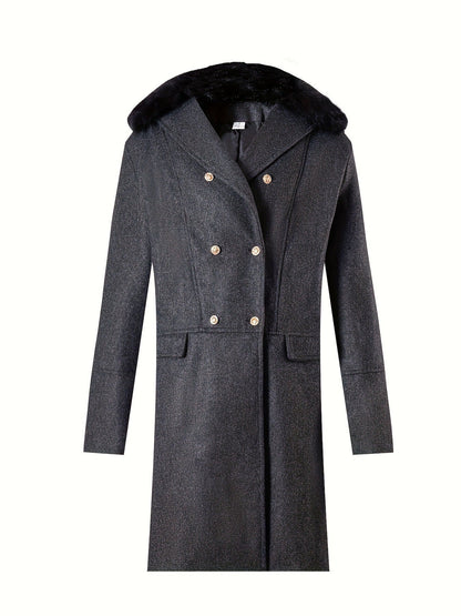 Men's Wool Jacket Elegant Design Faux Fur Collar