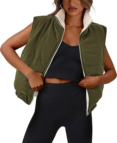 Women's Quilted Vest Soft Fleece Elegant