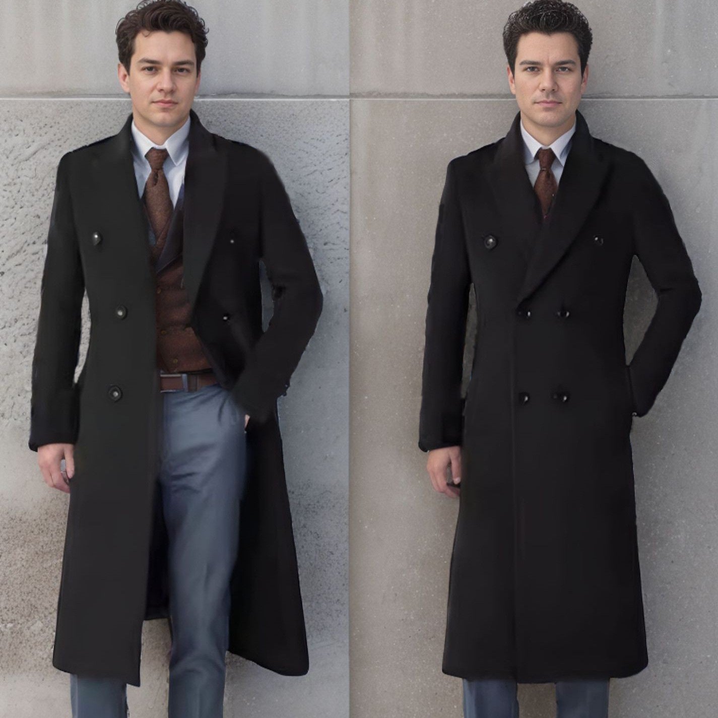 Herren Mantel Elegant Doppelfront Luxus Qualität - IdealeKleiden
