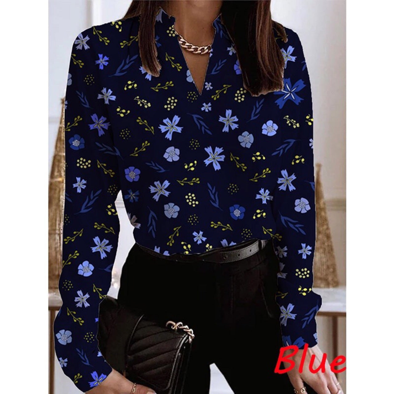 Women's Blouse Floral Elegant Slim