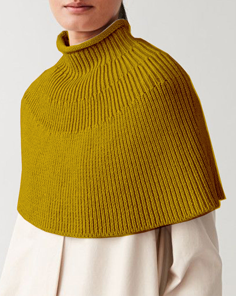 Women's Knitted Cape Elegant Design High Collar