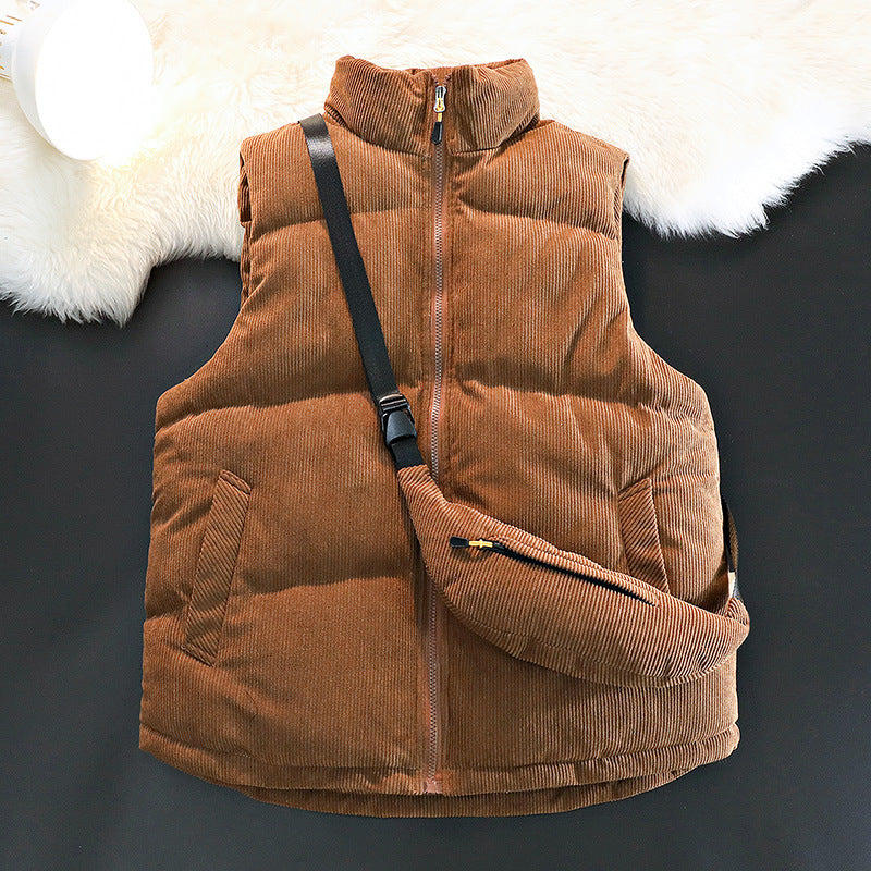 Women's Quilted Vest Fleece Lined Warm Pocket Jacket
