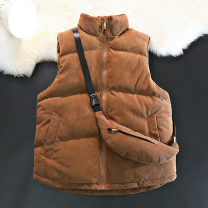Women's Quilted Vest Fleece Lined Warm Pocket Jacket