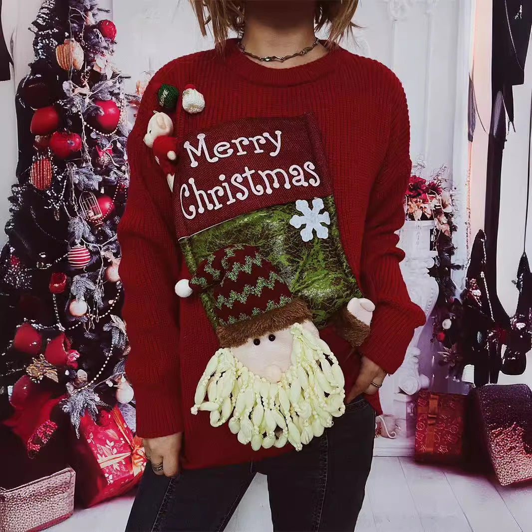 Women's Festive Christmas Sweaters 3D Motifs