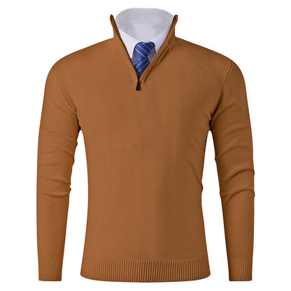 Herren Strickpullover Modern Reißverschluss Elastisch - IdealeKleiden